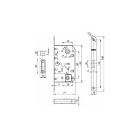 Врезная магнитная защелка PUNTO ML96WC-50 CP (хром) 42421