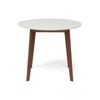 Обеденный стол Tetchair Bosco (боско) основание бук, столешница МДФ, d 900 мм, белый + коричневый 10469