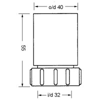 Трубный компрессионный переходник McAlpine Дн=40мм х Ду=32мм., белый 4032J-WH