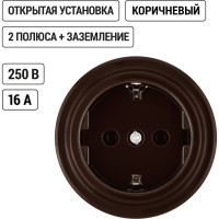 Розетка TDM ELECTRIC 2П+З 16А 250В коричневая «Виви» SQ1820-1417