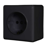 Розетка Metronex Electric Mega Black одинарная без заземлений FRZ00010105CMT