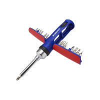 Реверсивная отвертка с трещоткой WORKPRO 3-72 15в1 (14 насадок) WP221061