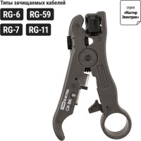 Съемник изоляции TDM ELECTRIC МастерЭлектрик СИ-ВК, для зачистки кабеля типа RG-6, RG-59, RG-7, RG-11 SQ1003-0111