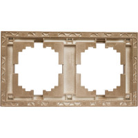 Двухместная вертикальная рамка LEZARD RAIN с вст. цв. бронза матовый 703-3131-152