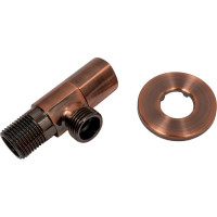 Угловой кран Terma 1/2 н/н, керамический затвор, ручка треугольная, Red bronze 26225