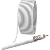 Коаксиальный кабель ЭРА RG6U, 75 Ом, Cu/, PVC, цвет белый Б0044603