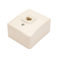 Информационная розетка ЭРА 11-3203-02, RJ45, ОУ, IP20, Эксперт, слоновая кость Б0020731