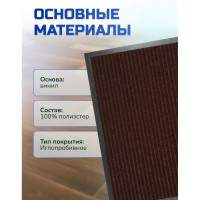 Влаговпитывающий ребристый коврик In'Loran 40x60 см. СТАНДАРТ коричневый, 10-462
