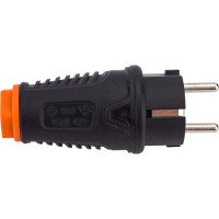 Кабельная вилка PCE 16A 220V 2P+E IP54 корпус черный, маркер оранжевый 0511-so