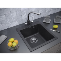 Гранитная мойка Paulmark KANTE 45 черный 460х510 мм PM104651-BL