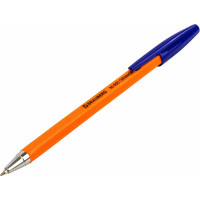 Ручка 50 шт в упаковке BRAUBERG шариковая "M-500 ORANGE" СИНЯЯ корпус оранжевый узел 07мм линия 035мм  143448