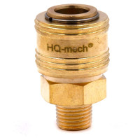 Соединение быстросъемное пневматическое HQ-SM14 «мама»-нар. резьба 1/4" (латунь) HQ-mech УТ000002466