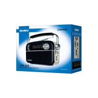 Радиоприёмник SVEN АС SRP-505 черный, 3 Вт, Bluetooth, FM/AM/SW, USB, microSD, AUX, встроенный аккумулятор SV-020446