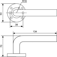 Комплект ручек Стандарт 0204 SS (35-70) INOX нерж. сталь 14870