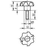 Звездообразная рукоятка KIPP K0155.405X50