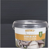 Акриловая краска для дерева HUSKY SIBERIAN графитовый RAL 7024, 2.7 л 31932