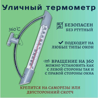 Оконный термометр Pro Legend Премиум ТБ-209 на гвоздиках/липучке, нерж. сталь, блистер PL6101