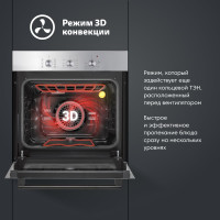 Электрический духовой шкаф Simfer 8 режимов работы, конвекция, гриль B6EM19071