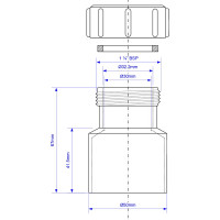 Трубный компрессионный переходник McAlpine Дн=50мм х Ду=32мм., белый 5032J-WH