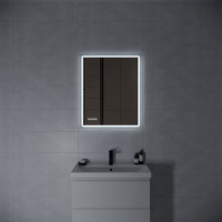Зеркало Cersanit LED 080 design pro 70x85 с подсветкой, часы, с антизапотеванием, прямоугольное 63553