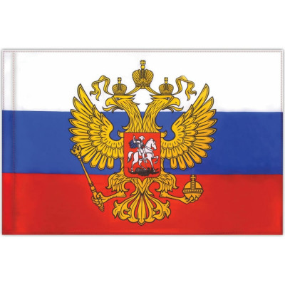 STAFF Флаг России 90x135 см с гербом, Прочный с влагозащитной пропиткой, полиэфирный шелк, , 550226