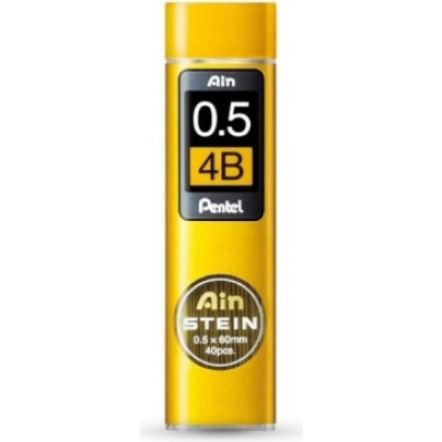 Pentel Грифели для карандашей автоматических Ain Stein 0.5 мм 40 грифелей в тубе C275-4BO 4B 674355