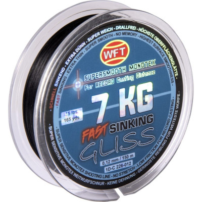 WFT Леска плет. KG GLISS SINKING Black 150/012 1D-C-226-012