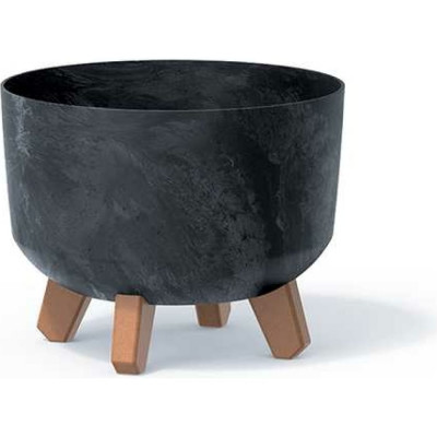 Prosperplast DGRL240E S433 Кашпо на ножках GRACIA BETON EFFECT d238мм h187мм антрацит 067363