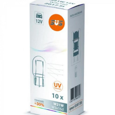 SVS Лампа накаливания 12V W21W W3x16d 0200017000
