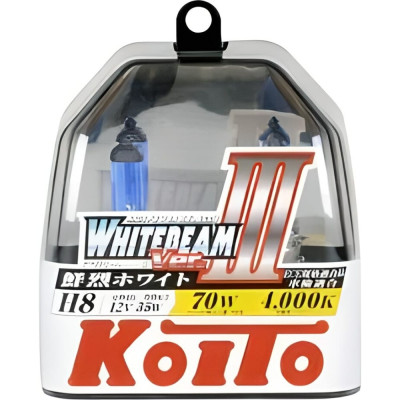 KOITO Лампа высокотемпературная Whitebeam H8 12V 35W (70W) 4000K (комплект 2 шт.) арт. P0758W 20034