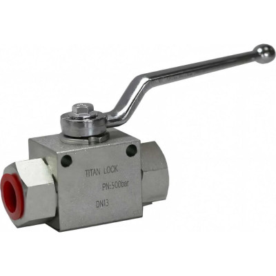 Гидравлический шаровой кран TITAN LOCK 3/8", типа ВР-ВР, с креп. отв., сталь TLHYDV3/8F