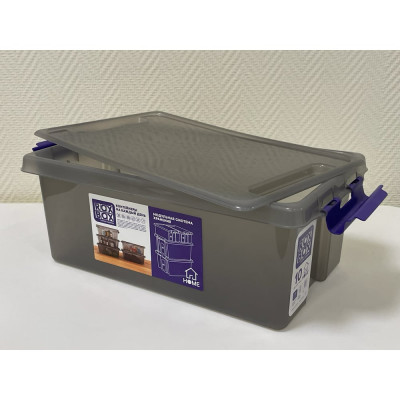 Rox Box Ящик п/п 400х225х155 10л. с крышкой на клипсах, цв. прозрачно-серый 28550