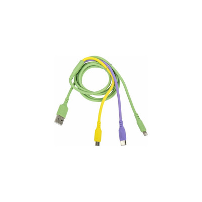 SONNEN Кабель для зарядки 3в1 USB 2.0-Micro USB/Type-C/Lightning, 1м,, медь, 513562