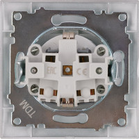 Розетка с защитной крышкой и шторками TDM ELECTRIC серебристый металлик, 2П+З 16А 250В IP44 серия "Лама" SQ1815-0214