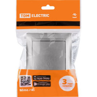 Выключатель на 2 направления 1 клавишный, серебристый металлик TDM ELECTRIC 10А серия"Лама" SQ1815-0206