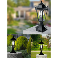 Садово-парковый светильник, шестигранный на постамент 60W E27 230V, черный FERON 6104/PL6104 11058