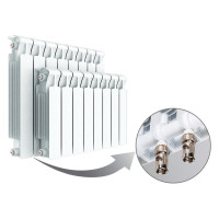 Биметаллический радиатор RIFAR MONOLIT Ventil 350 14 секц. нижн. прав. R-MN-350-14-VR