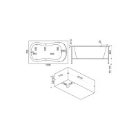 Ванна BAS Кэмерон 1200х700 каркас, комплект д/с В 00018