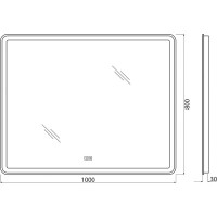 Зеркало со встроенным светильником BelBagno SPC-MAR-1000-800-LED-TCH-WARM