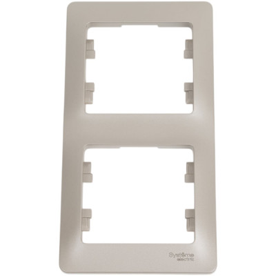 2-местная вертикальная рамка Systeme Electric Glossa платина GSL001206