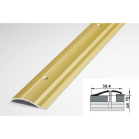 Порог разноуровневый алюминиевый (39.4 мм; 0.9 м; анодированный; золото) Лука 00000001537