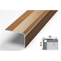 Порог угловой алюминиевый (54х41.8 мм; 0.9 м; декоративный; бук) Лука 00000001660