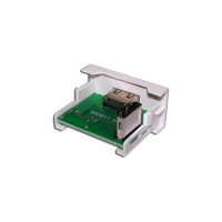 Розетка LANMASTER Mosaic 22.5x45, с адаптером HDMI 90 градусов, мама, белая, LAN-WA-LP-HD90F-WH
