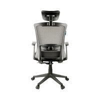 Кресло руководителя Helmi HL-E31 Ergo, регулируемый подголовник и поясничный упор, ткань черная 284605