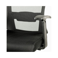 Кресло руководителя Helmi HL-E31 Ergo, регулируемый подголовник и поясничный упор, ткань черная 284605