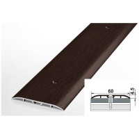 Порог прямой алюминиевый декоративный ЛУКА (60 мм, 1,35 м, дуб венге) УТ000012444