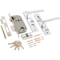 Врезной замок с ручками Аллюр 126/1 CP хром 1073