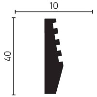 Стеновой молдинг Decor-Dizayn ударопрочный влагостойкий под покраску 45Х15Х2000 мм DD619