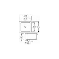 Хозяйственная раковина HATRIA без отверстий для смесителя, 38х42 см, белая YN0201