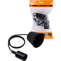 Пластиковый патрон TDM Е27 с подвесом 1 м, черный SQ0335-0062